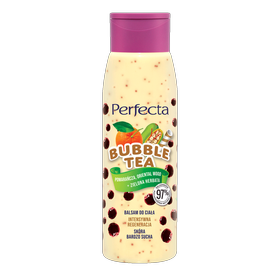 Perfecta Bubble Tea – Balsam do ciała Intensywna regeneracja Pomarańcza, Oriental Wood + Zielona Herbata