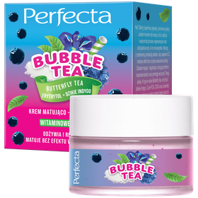 Perfecta Bubble Tea Krem do twarzy matująco-regenerujący Butterfly Tea, Erytrytol + Dzikie Indygo