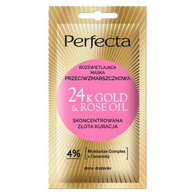 Perfecta 24K Gold&Rose Oil maska do twarzy rozświetlająca przeciwzmarszczkowa